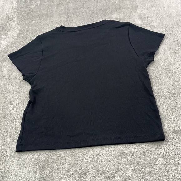J. Crew Classic Black Short Sleeve Cropped Tee - Picture 6 of 8